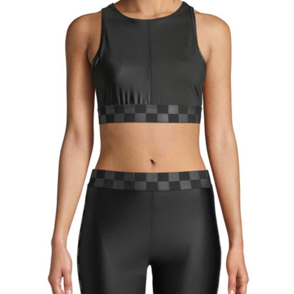 Alala Blocked Pyramid Shiny Jersey Mesh Combo High-Impact Sports Bra size XS